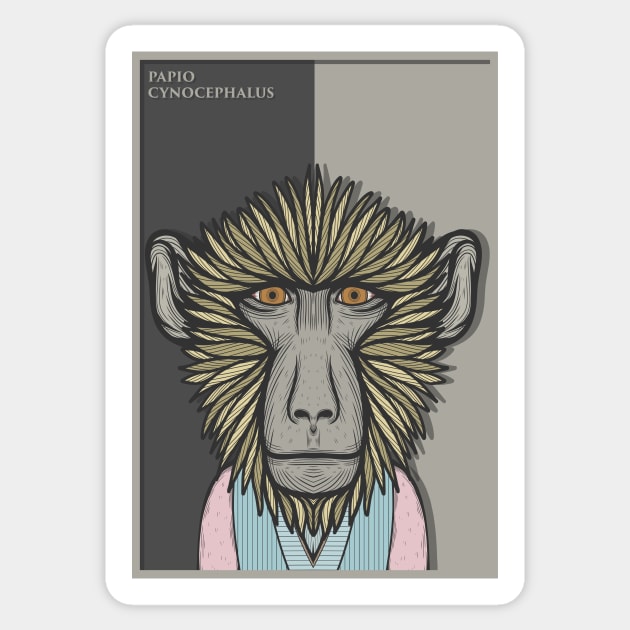 Yellow Baboon Sticker by milhad